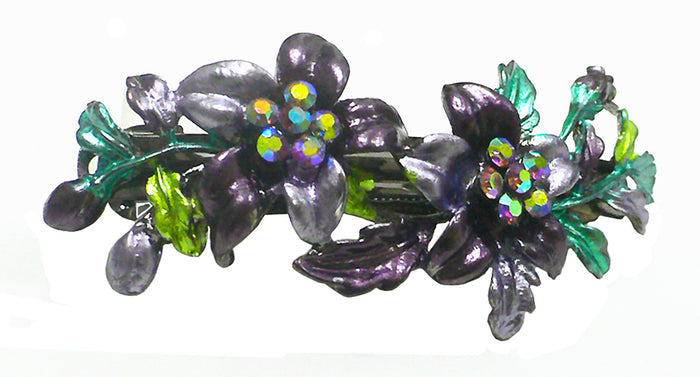 Flower Crystal Barrette Festive Colors YY86800-11