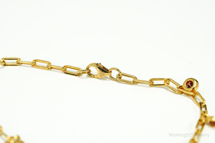 GEMX Multi Gemstone 18K Yellow Gold Vermeil Sterling Silver Bracelet - 8 1/8"