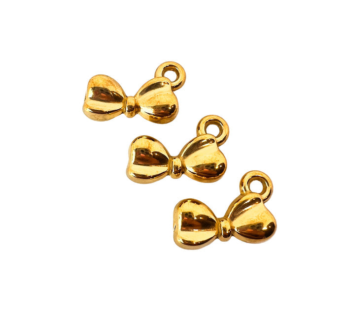 Gold Puff Bow Charm