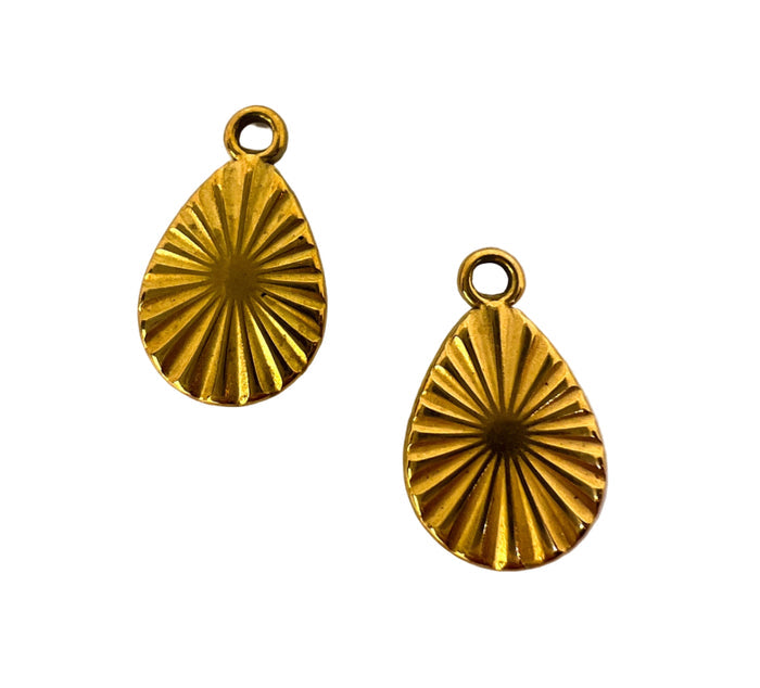 Gold Sunburst Charm - Heart / Drop / Moon / Star