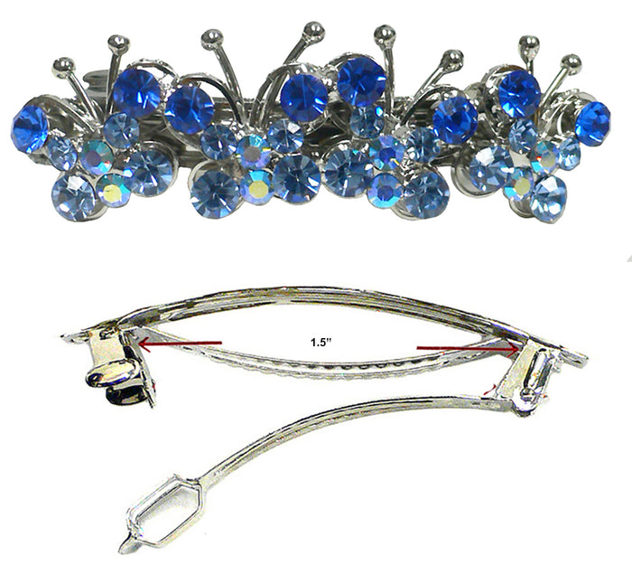 Hair Barrette Mid Size Design of  4 Shimmery Butterflies 5A86750-1