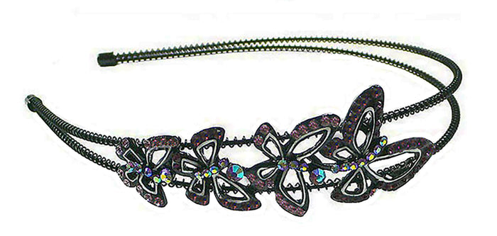 HB0055 Bella Crystal Butterfly Headband Metal Wire Hair Band #U86011-0055
