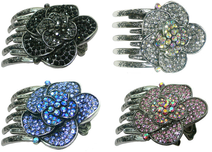 Jet-Sapphire-Amethyst-Crystal / Set of 4