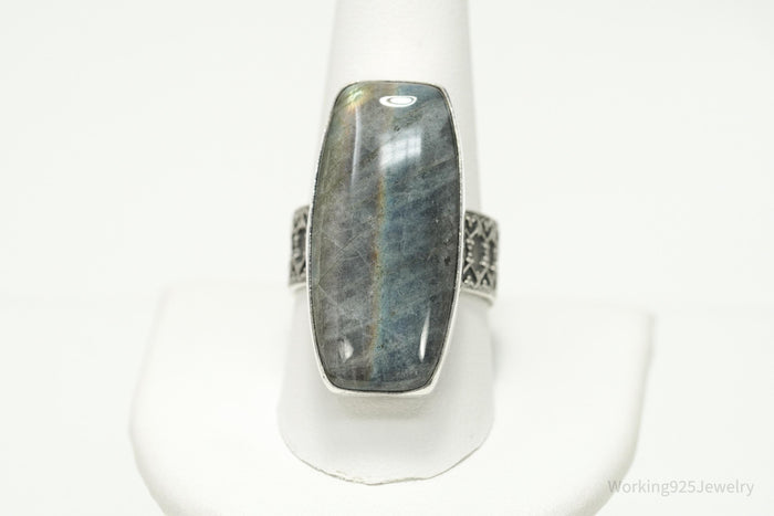 Jay King Desert Rose Labradorite Rainbow Flash Sterling Silver Ring - Size 10