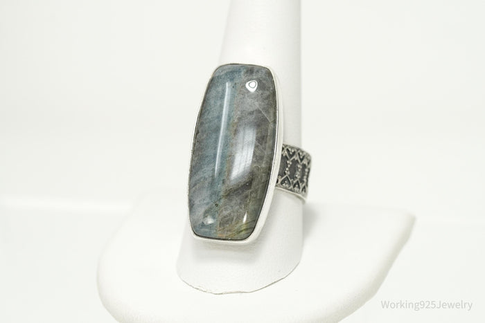 Jay King Desert Rose Labradorite Rainbow Flash Sterling Silver Ring - Size 10