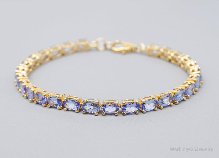 JTV TGGC Tanzanite Gold Vermeil Sterling Silver Tennis Bracelet