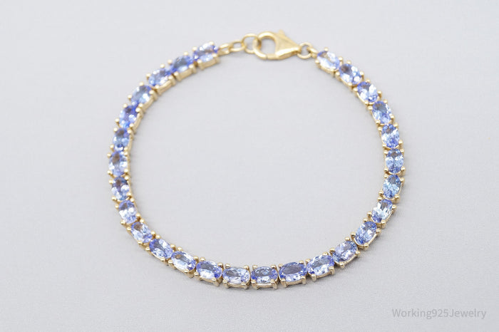 JTV TGGC Tanzanite Gold Vermeil Sterling Silver Tennis Bracelet