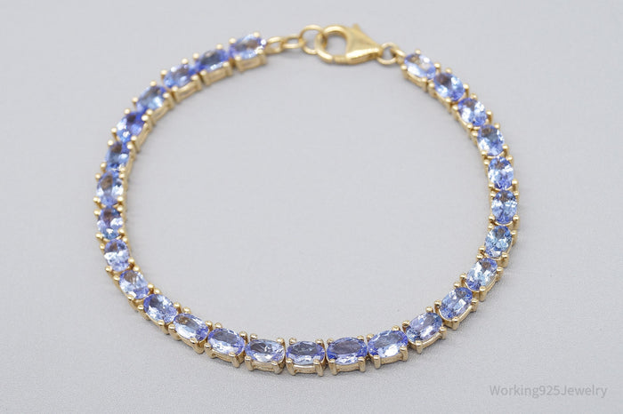 JTV TGGC Tanzanite Gold Vermeil Sterling Silver Tennis Bracelet