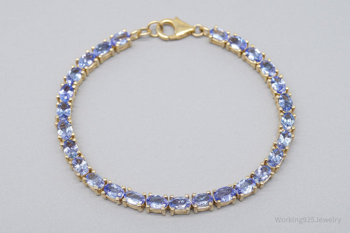 JTV TGGC Tanzanite Gold Vermeil Sterling Silver Tennis Bracelet
