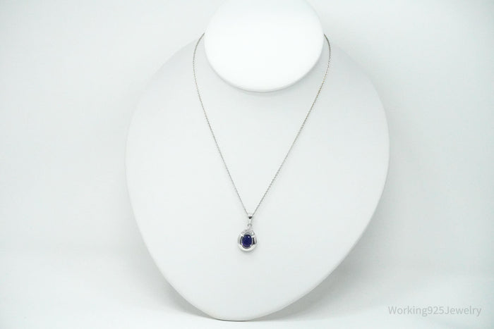 JTV's TGGC Created Sapphire & White Topaz Sterling Silver Necklace 17"