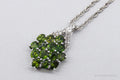 JTV's TGGC Lab Emerald & White Zircon Sterling Silver Necklace 22"