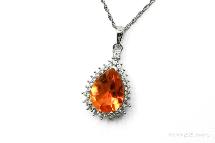 JTV's TGGC Orange Mystic Topaz & White Topaz Sterling Silver Necklace 18"
