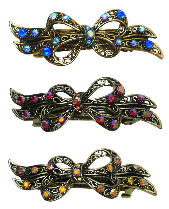 Large Barrette with Ribbon Hairbow #5A86600-4