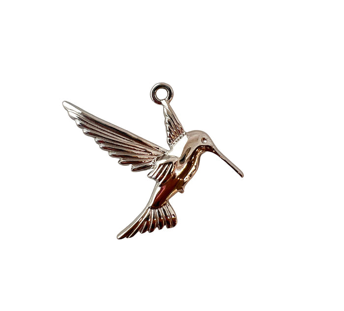 Large Silver Hummingbird Charm