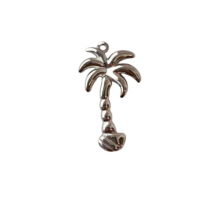 Large Silver Palm Tree Charm