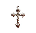Large Silver Rose Cross Charm