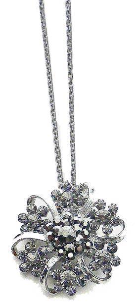 Long Chain Necklace w, Medallion Pendant AD85012-3