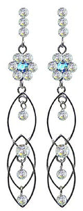 Long Dangle Earrings, silver tone, Screw-ON - 1A89550-7 Clip-on