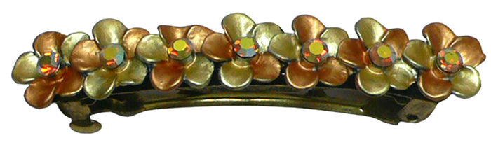 Mid Size Bella Flower Barrettes with AB Crystals French Clasp GL86400-6
