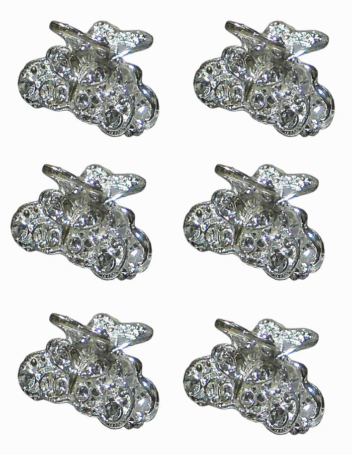 Mini Butterfly Hair Claws Silvery White Bridal Hair Clips LPW864175-1-6