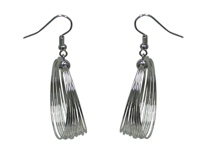 Multi Hoops Earrings Mid Size Hoop Rhodium Tone French Wire for Pierced Ears YX89650-1