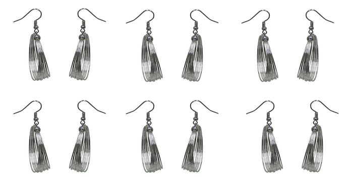 Multi Hoops Earrings Mid Size Hoop Rhodium Tone French Wire for Pierced Ears YX89650-1