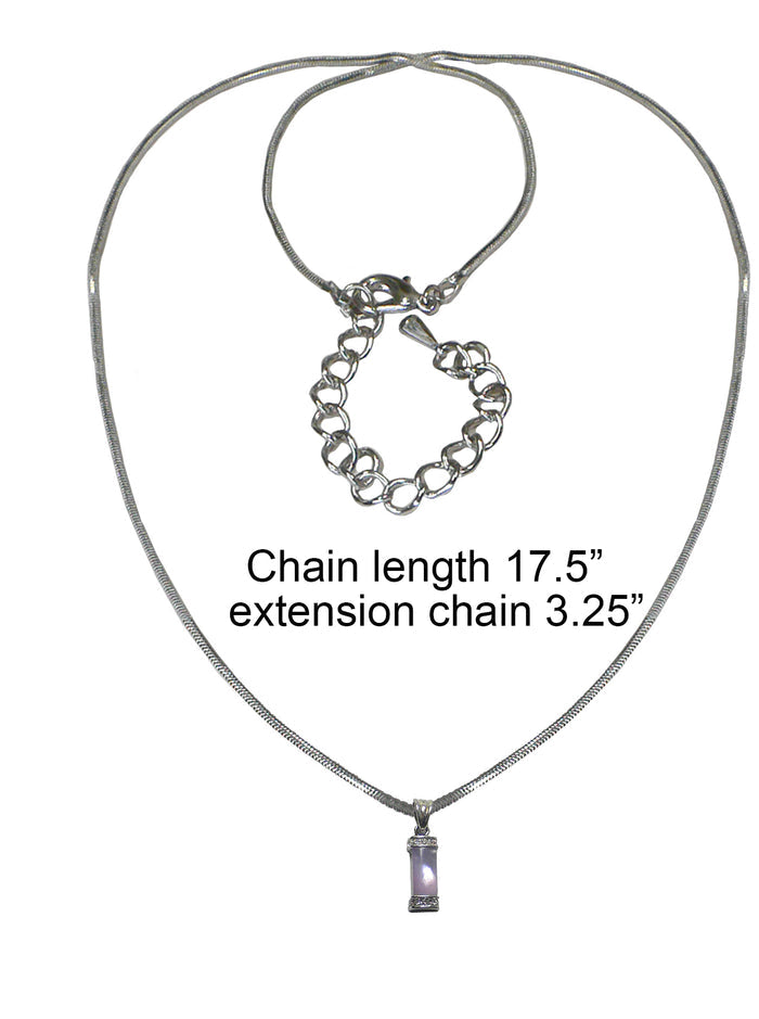NAR800-3 Bella Rhodium Plated Necklace Chain and Mother of Pearl Pendant Lovely Lavender  #AR85800-3