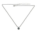 Necklace Silver Plated Chain Imitation Pearl Pendant South Seas Black or Creme Color 85500p