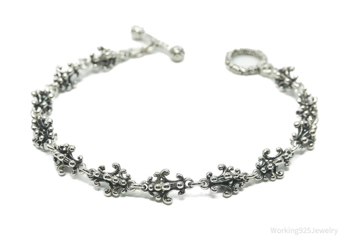 Novica Indonesia NV Balinese Crest Sterling Silver Toggle Bracelet - 7 5/8"