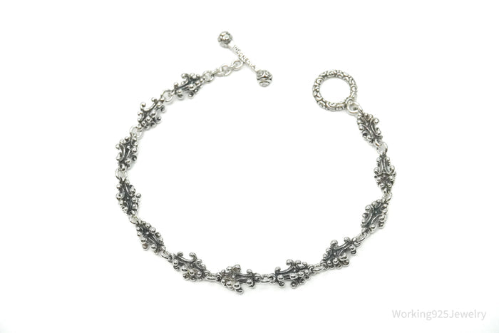 Novica Indonesia NV Balinese Crest Sterling Silver Toggle Bracelet - 7 5/8"