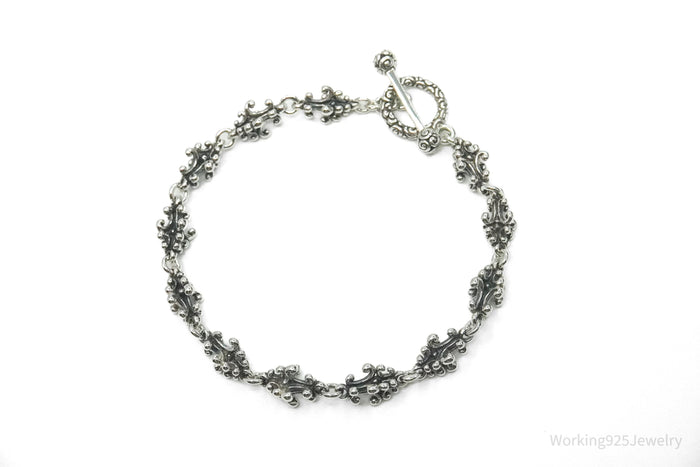 Novica Indonesia NV Balinese Crest Sterling Silver Toggle Bracelet - 7 5/8"