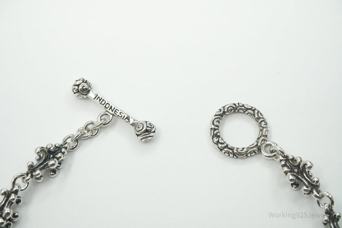 Novica Indonesia NV Balinese Crest Sterling Silver Toggle Bracelet - 7 5/8"