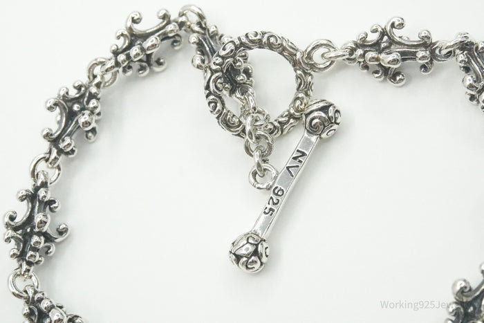 Novica Indonesia NV Balinese Crest Sterling Silver Toggle Bracelet - 7 5/8"