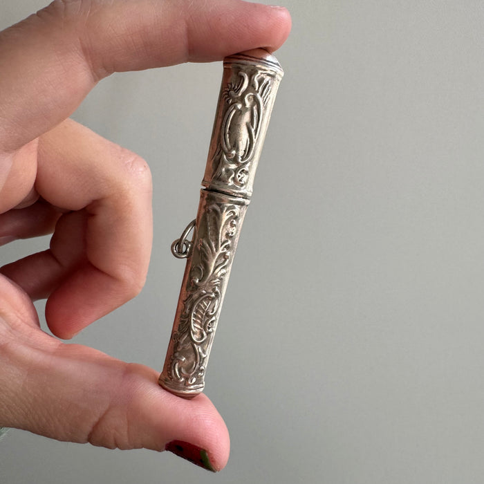 P R E - L O V E D // a helpful pendant / sterling silver reproduction needle case / a pendant