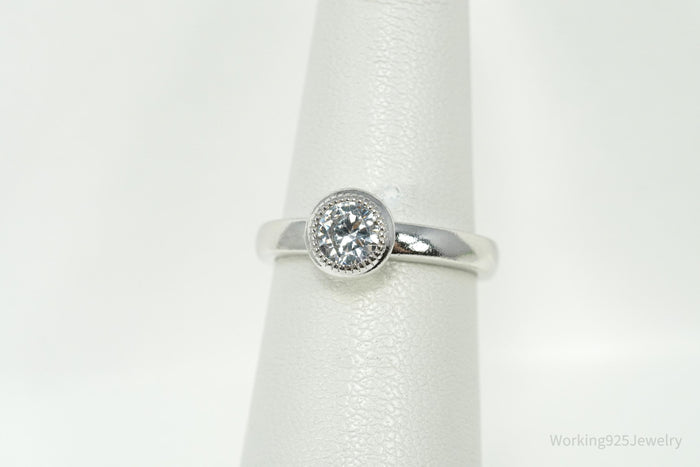 PAJ Cubic Zirconia Rhodium Over Sterling Silver Ring - Size 5