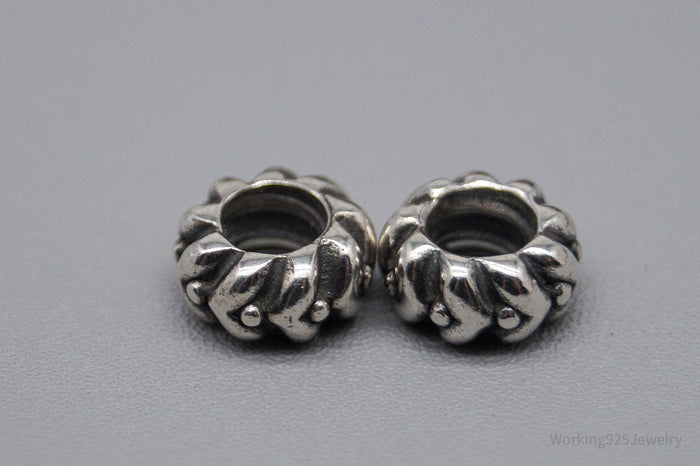 Retired Authentic Designer Pandora Heartbeat Charms Sterling Silver Set