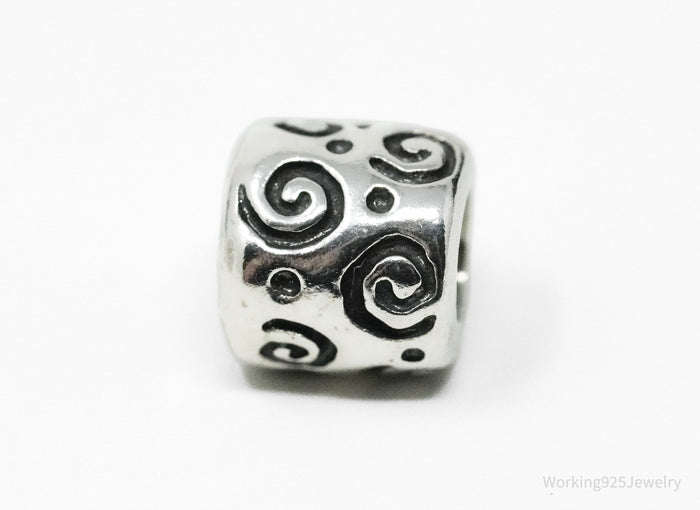 Retired Authentic Designer Pandora Swirls Charm Sterling Silver
