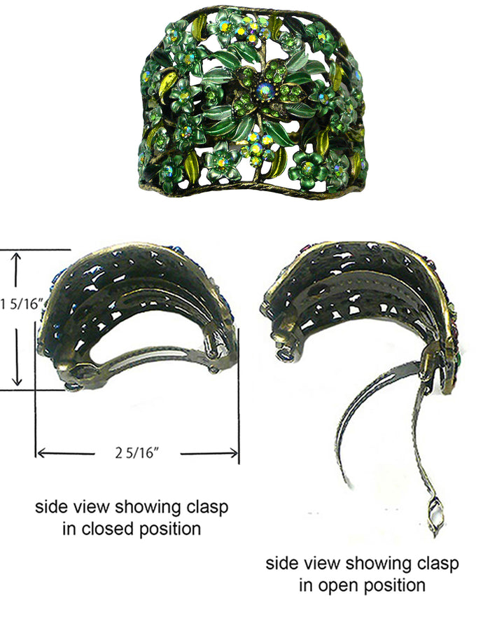Set of 2 Bella Crystal Flower Hair Holder Barrette for High, Low Ponytail  #YY86900-5-2