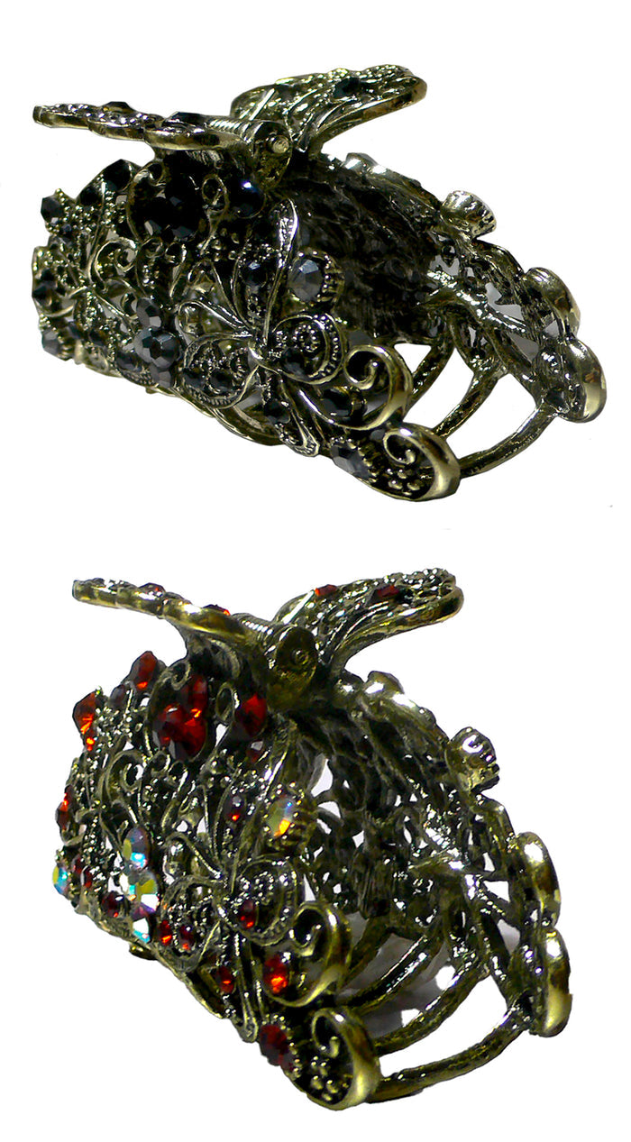 Set of 2 Butterfly Hair Claws Metal Jaw Claw Clips RW86410-6132-2
