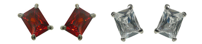 Red and Crystal / Set of 2