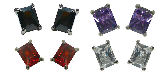 Jet Amethyst Red Crystal / Set of 4