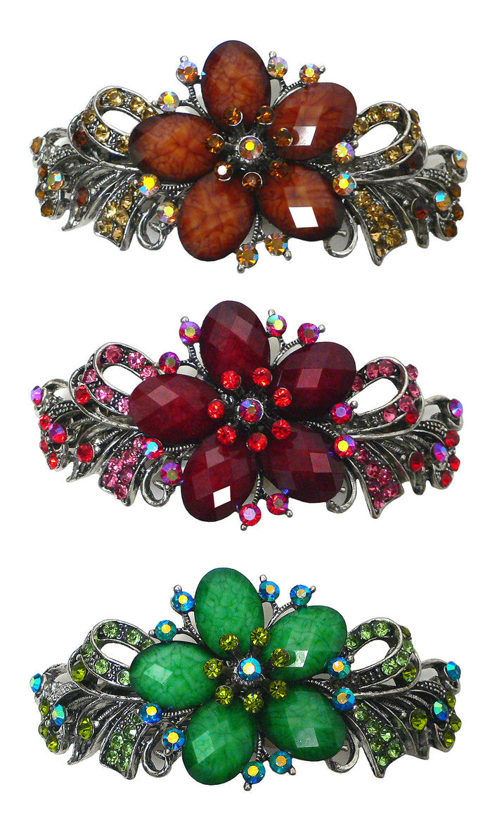 Set of 3 Bella Large Barrettes Thick Hair Hairclips U86012-0052-3