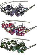 Set of 3 / jet brown crystal
