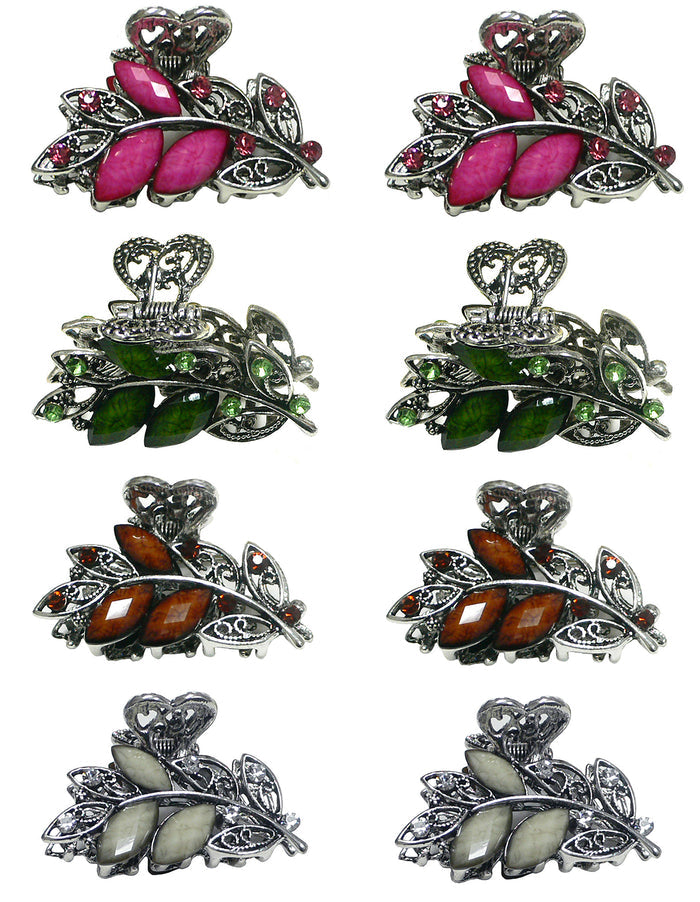 Set of 8 2 ea Hot Pink Brown Olivine Off White