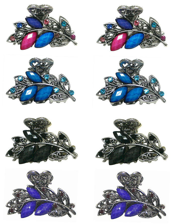 Set of 4 or Set of 8 Bella Small Metal Jaw Clip Claw Clip U86420-1521-4/8