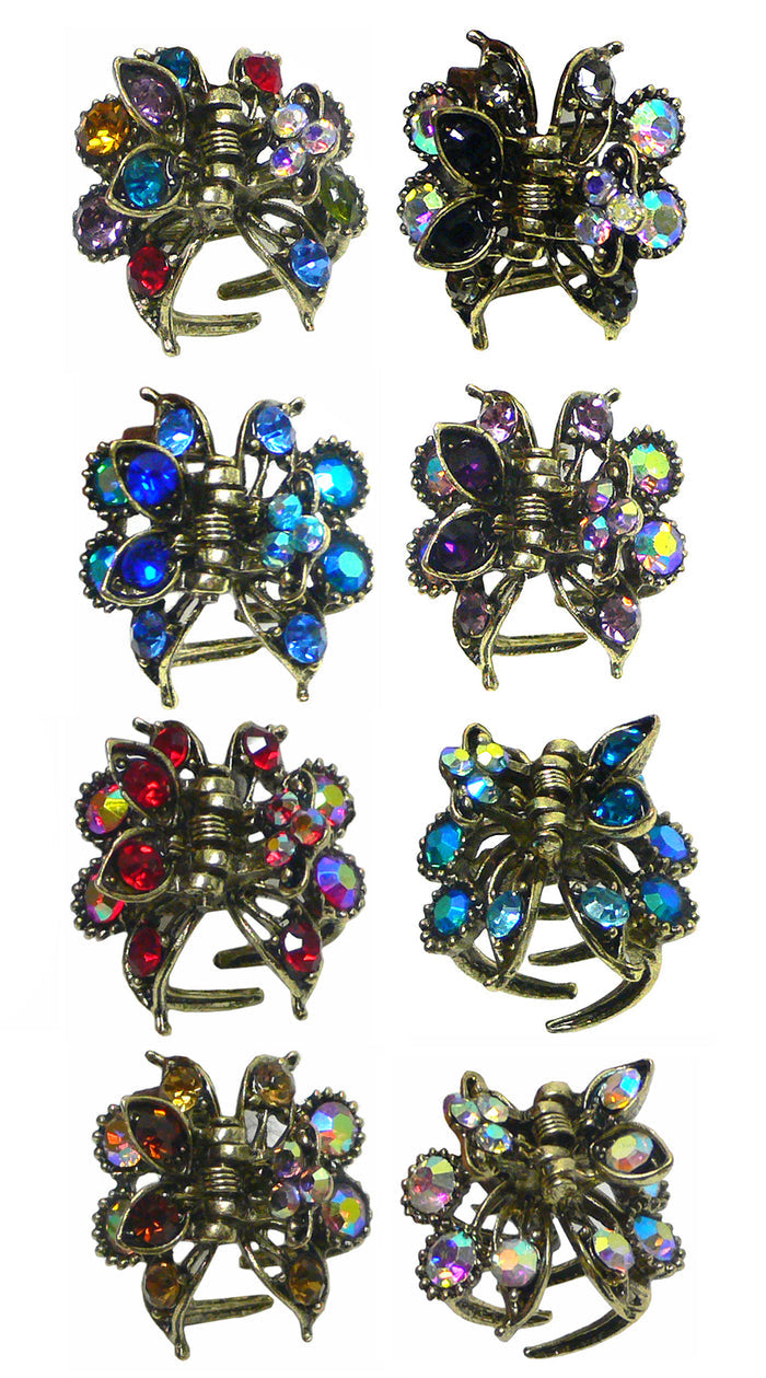 Set of 8 Mini Claw Clips Tiny Bling Hair Claws 1 ea of 8 Colors  LPW864175-5-8