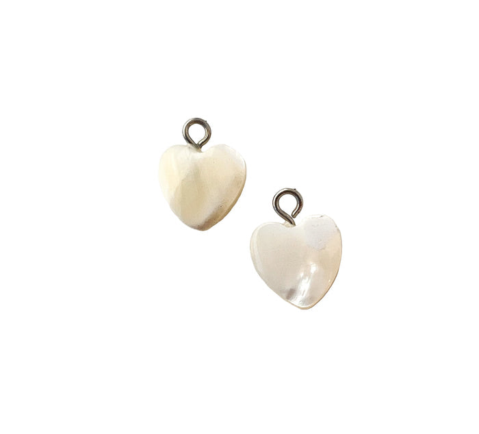 Silver Freshwater Pearl Heart Charm