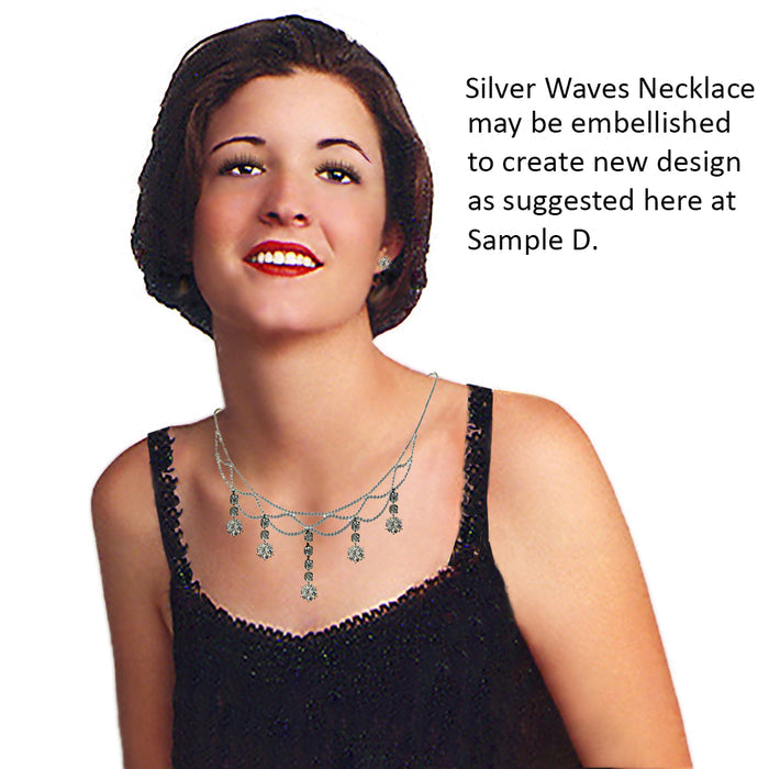 Silver Waves Necklace, Elegant to wear as is, Great for Embellishment to Create New Designs