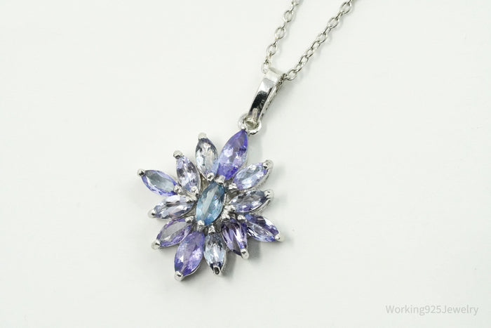 STAUER Tanzanite Sunburst Sterling Silver Necklace 20"