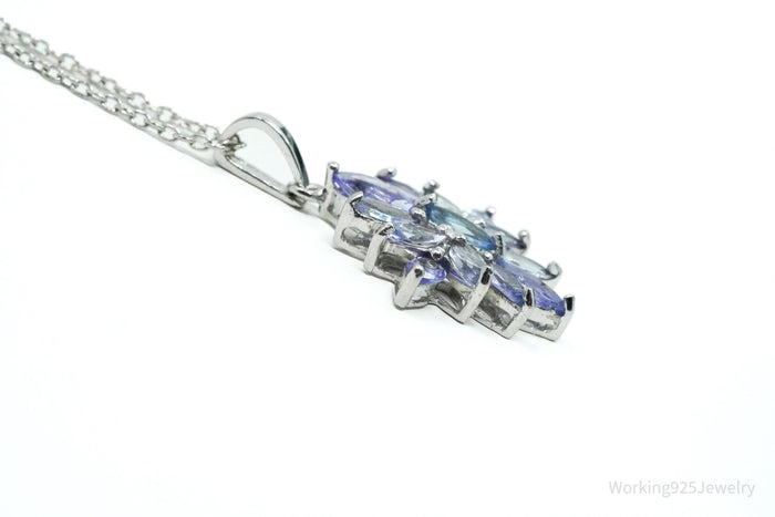 STAUER Tanzanite Sunburst Sterling Silver Necklace 20"